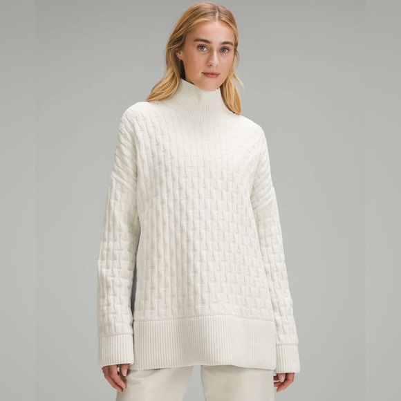 lululemon athletica Sweaters - NWT Lululemon Cable Knit Relaxed Fit Sweater in Bone